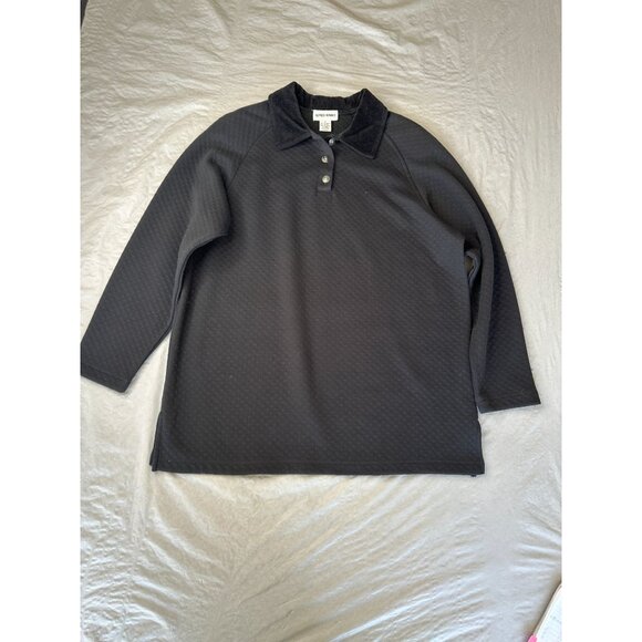 Alfred Dunner Womens‎ Black Sweatshirt Large long sleeve pullover polyester - Picture 1 of 7